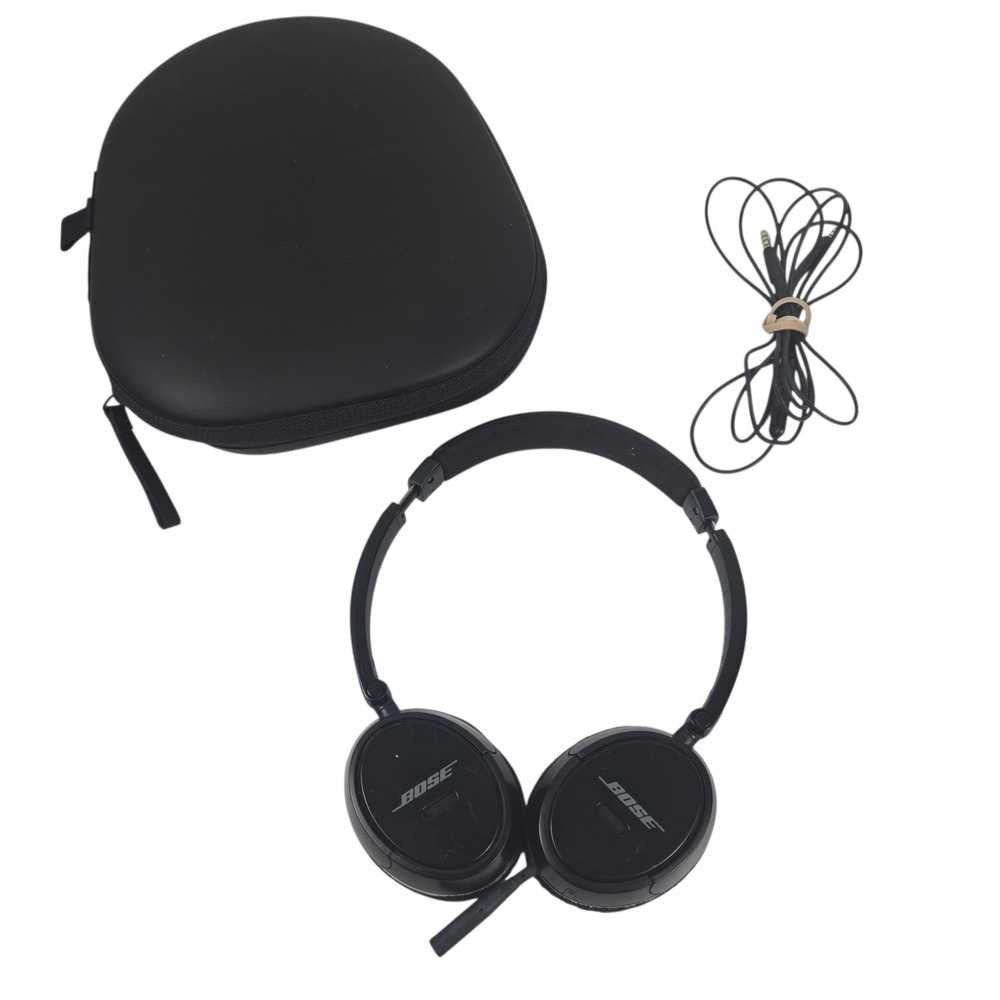Bose On-ear Wired SoundTrue Headphones Black Foldable w Case Need New Pads VIDEO